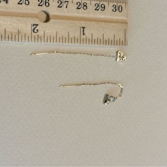 Dainty heart earrings #1354 - Picture 4 of 4